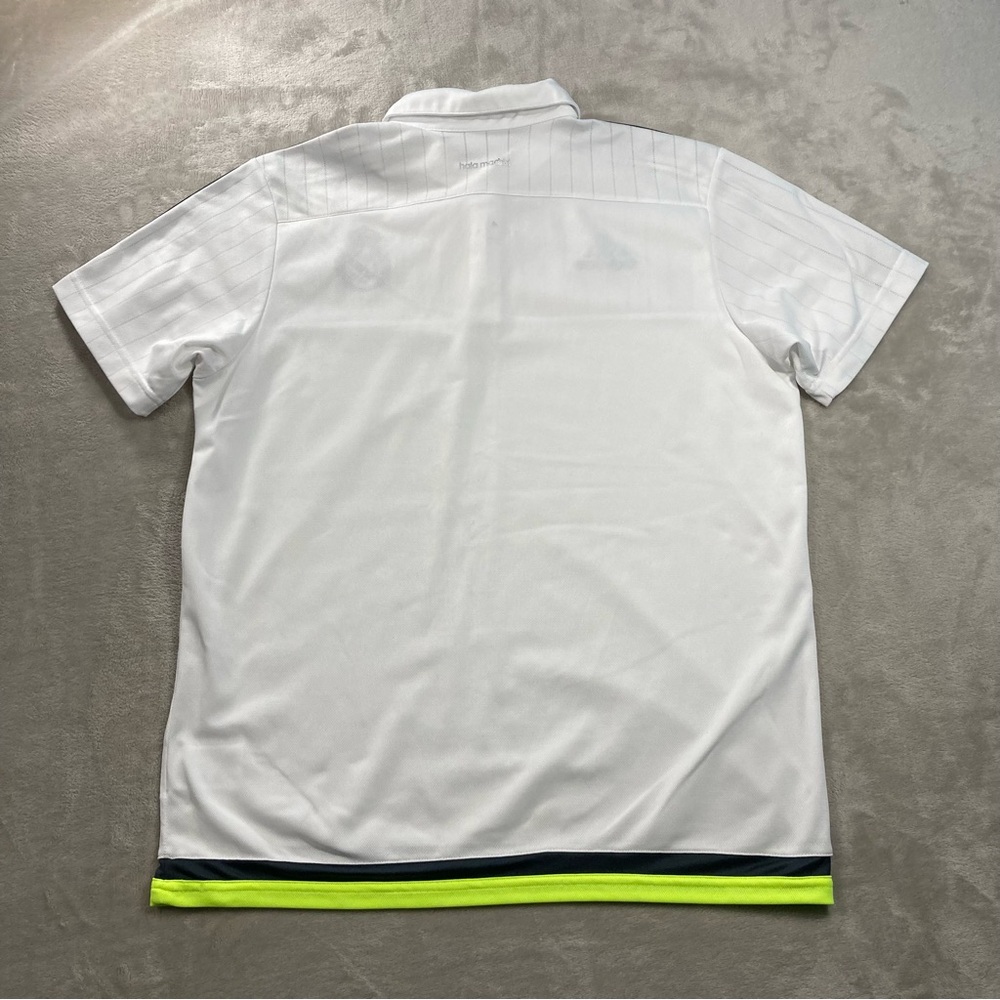 2015/16 Real Madrid Training Jersey Football Polo Shirt White Adidas Sz L S88942 - Picture 4 of 10